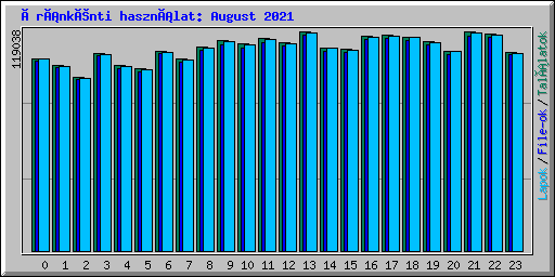 Óránkénti használat: August 2021